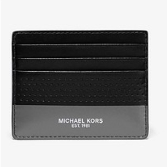 Michael Kors Unisex Everyday Use Copper Tall Perforated Leather Card Case.